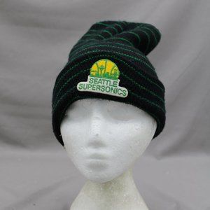 Seattle Supersonics Toque/ Benie (VTG) - Long Green Striped - Adult One Size